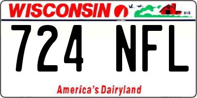 WI license plate 724NFL