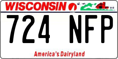 WI license plate 724NFP