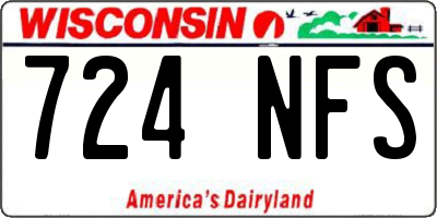 WI license plate 724NFS