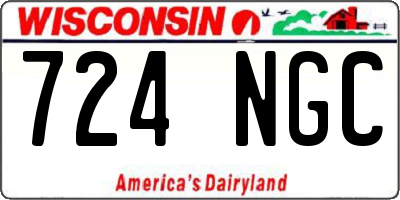 WI license plate 724NGC