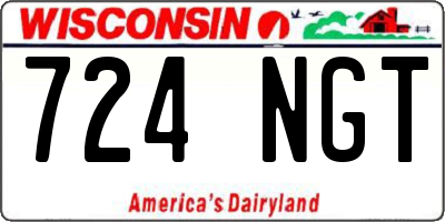 WI license plate 724NGT