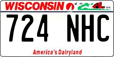 WI license plate 724NHC