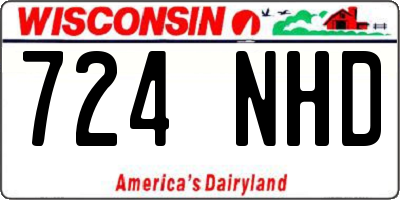 WI license plate 724NHD