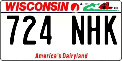 WI license plate 724NHK