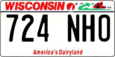 WI license plate 724NHO