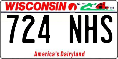 WI license plate 724NHS