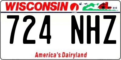 WI license plate 724NHZ