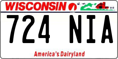 WI license plate 724NIA