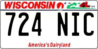 WI license plate 724NIC