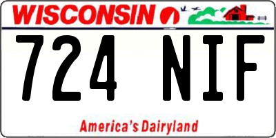 WI license plate 724NIF