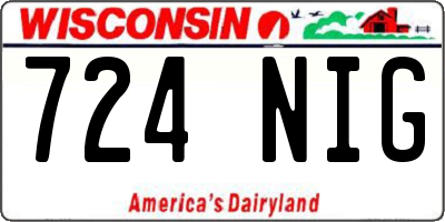 WI license plate 724NIG