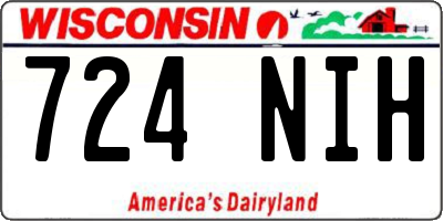 WI license plate 724NIH