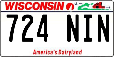 WI license plate 724NIN