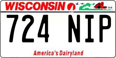WI license plate 724NIP