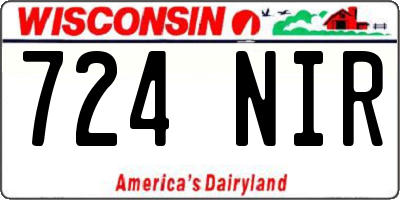 WI license plate 724NIR