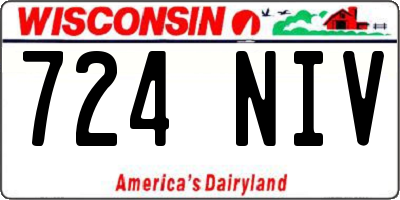 WI license plate 724NIV