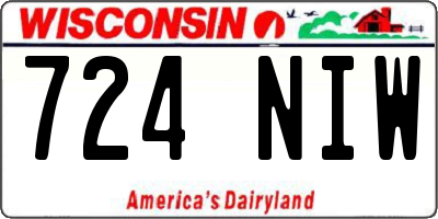WI license plate 724NIW