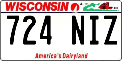 WI license plate 724NIZ
