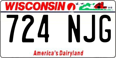 WI license plate 724NJG