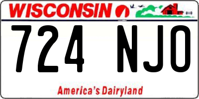 WI license plate 724NJO