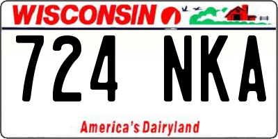 WI license plate 724NKA