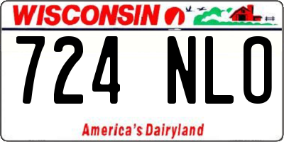 WI license plate 724NLO