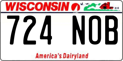 WI license plate 724NOB