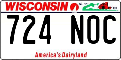 WI license plate 724NOC