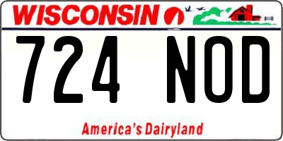 WI license plate 724NOD