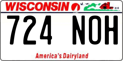 WI license plate 724NOH