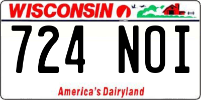 WI license plate 724NOI