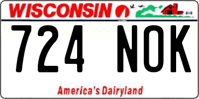 WI license plate 724NOK