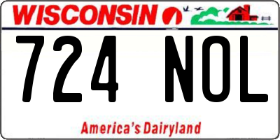 WI license plate 724NOL