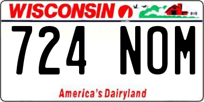 WI license plate 724NOM
