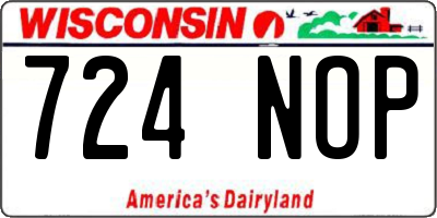 WI license plate 724NOP