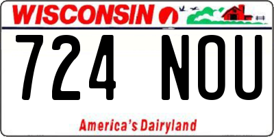 WI license plate 724NOU