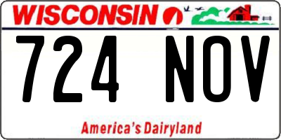 WI license plate 724NOV