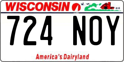 WI license plate 724NOY