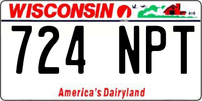 WI license plate 724NPT