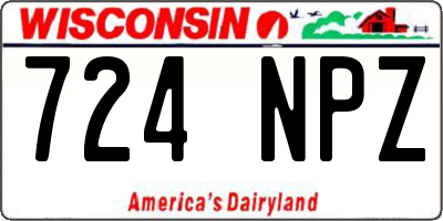 WI license plate 724NPZ