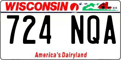 WI license plate 724NQA