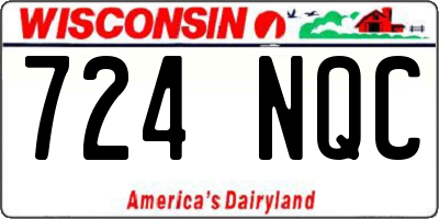 WI license plate 724NQC