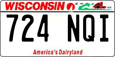 WI license plate 724NQI