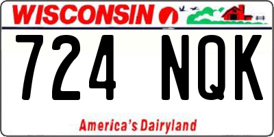 WI license plate 724NQK