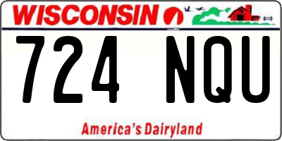 WI license plate 724NQU