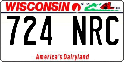 WI license plate 724NRC