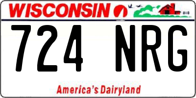 WI license plate 724NRG