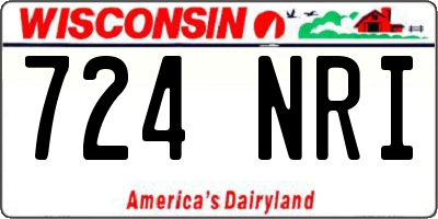 WI license plate 724NRI