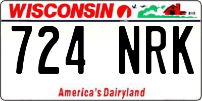 WI license plate 724NRK