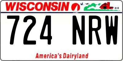 WI license plate 724NRW
